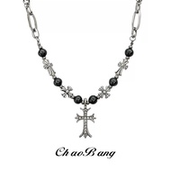 Diamond Cross Stitching Titanium Steel Necklace Male Non-Fade Accessories Female Niche Design Unique