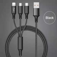 3 in 1 USB Charging Cable Fast Charger cord Type C/Android Micro Multiple USB Phone Cable