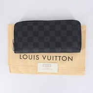 LV 棋盤格帆布拉鍊長夾 黑灰N62240 010900000511 再生工場YR2009 04