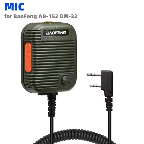 Baofeng Walkie Talkie Handheld Military Grade AR-152 Volume Adjustable Speaker Mic for BaoFeng DM-32