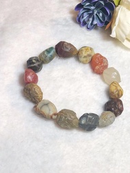 多寶晶石/天然阿拉善瑪瑙手珠/筋脈石/經脈石/戈壁瑪瑙/戈壁石