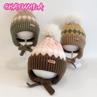 CHAYUMDA Kids Earmuffs Cap, 2-5 Year Baby Windproof Baby Knitted Hat,  Warm Thicken Children Head Co