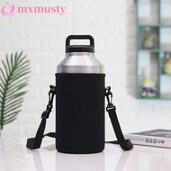 MXMUSTY Water Bottle Cover Bag, 18/36/64oz Black Sport Cup Covers Bag, Holder Pouch Strap Portable N