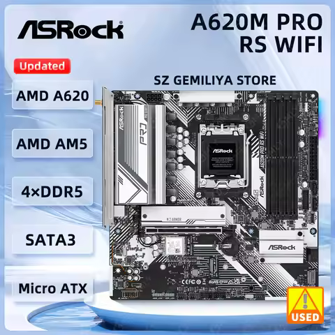 ASrock A620M Motherboard A620M PRO RS WIFI Motherboard Socket AM5 DDR5 256GB M.2 support 9700X 7900 