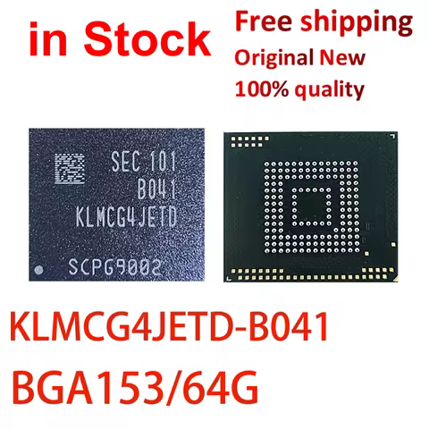 (1 piece)100% New KLMCG4JETD-B041 KLMCG4JETD 64G BGA153 Flash Disk Storage Chip EMMC5.1 Version
