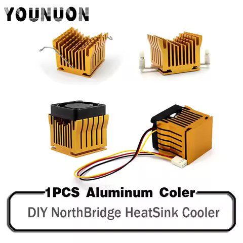 1 Piece Golden DIY Northbridge Heatsink Cooler with 40mm Fan 12V 40x40x10mm 40x40x20mm Cooling Fan