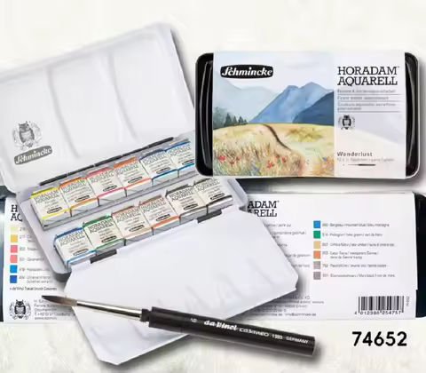 Schmincke artist watercolor 12 color half pan with ceramic palette collaboration 11 color profession