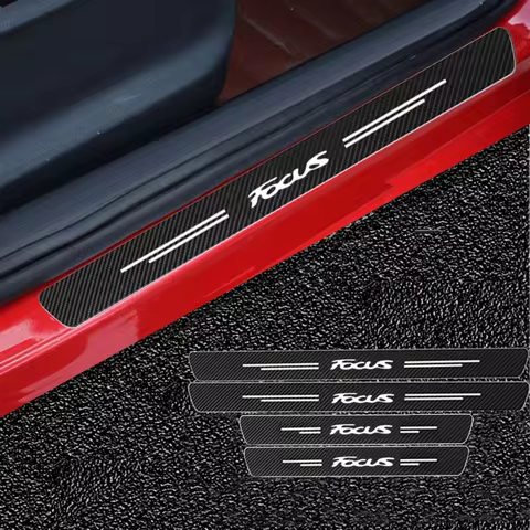 60X7CM Auto Door Sill Protection Tape Carbon Fiber Protector Strip Sticker For Ford Focus Logo MK1 M