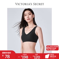 维多利亚的秘密（Victoria\'s Secret）【何穗同款】Q弹软支撑果冻条背心式舒适无钢圈无痕文胸女内衣 Ⅰ 54A2黑曜石 11216629 S