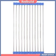 redbuild|  Foldable Stainless Steel Home Kitchen Dish Drainer Sink Drying Rack Sorting Tray