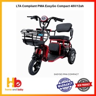 LTA Compliant PMA EasyGo Compact 48V/12ah (Warranty 6mth, cover motor, battery and controller)