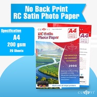 CUYI RC Satin Photo Paper A4 Size No Back Print 200gsm (20 sheets / pack)
