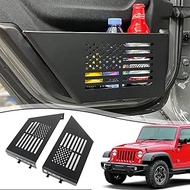 Metal Rear Door Storage Pockets for 2018-2023 Jeep Wrangler JL 4XE JLU Rubicon Sport Sahara Gladiato