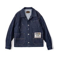 Marden Workwear Retro Four-Bag Denim Jacket Lapel Denim Amekaji Multi-Pocket Coat For Men Autumn