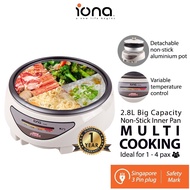 IONA 2.8L Multi Function Cooker | Steamboat Hotpot Induction Cooker Frying Pan Non Stick - GLS282