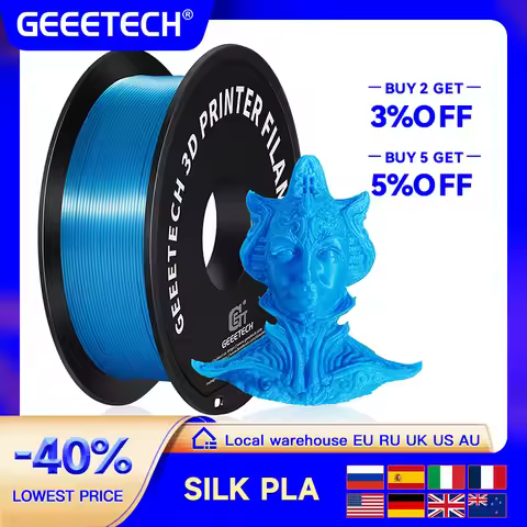 GEEETECH Silk PLA 3d Filament Wire 1kg 1.75mm Spool Wire 3D Printer Material 3D Print Refills, Fast 