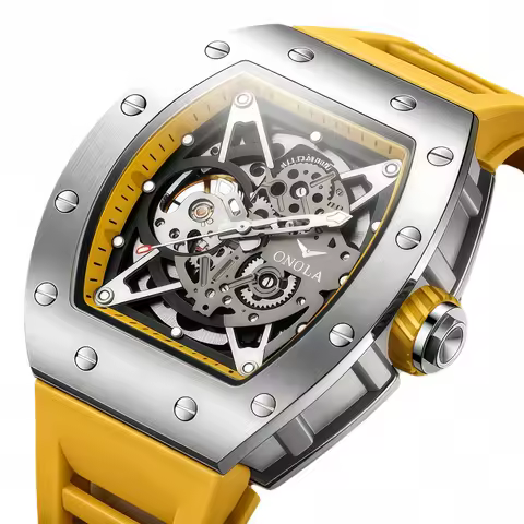 ONOLA Luxury Automatic Watch Men Fashion Hollow Silicone Waterproof Mechanical Watch Men Military Sp