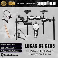 Sudoku Lucas 8S + HH Stand Gen3 Series Full Mesh Electronic Drum , Drumsticks, Headphone ( Sudoku Lu