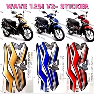 WAVE 125i V2 BODY COVER STICKER STRIPE COVER SET (6) WAVE125i V2 GOLD BLUE RED WAVE125 i W125i W125 