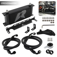 AN10 16 Row Oil Cooler Kit Thermostat Adapter For BMW N54/N55 135i 335i 535i