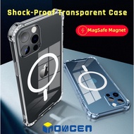 INOVAGEN เคส MagSafe ใสสำหรับ iPhone 12 13 Pro Maxเคสซิลิโคน TPU นิ่มขนาดเล็กกันกระแทกป้องกันสีเหลือง
