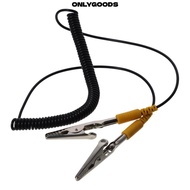 ONLYGOODS Anti-Static ESD Grounding Cable, 2mm Black Coiled Cord, 180cm / 71" Polyurethane Male-to-F