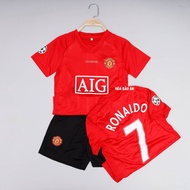 MU AIG Club Children's Football Kit 2008, Children's Football Shirt with Ronaldo print number 7, Arg