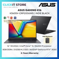 ASUS Gaming K16 K3605V-CRP2006WS - 16'' WUXGA i5-13420H | 8GB RAM 512GB SSD | NVIDIA® RTX™3050 | W11
