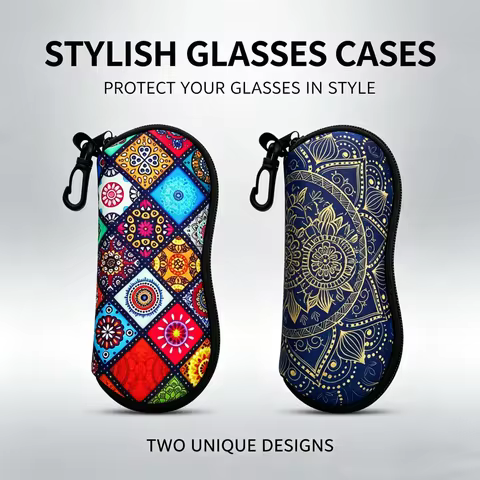 Bohemian Mandala Print Sunglasses Pouch Bohemian Totem Printed Glasses Case Waterproof Shockproof Ey