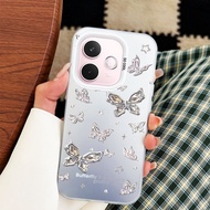 YBD Phone Case For OPPO A5 Pro A5X INS Style Gilded Butterfly Heart Hard Backboard Soft Edge Shell