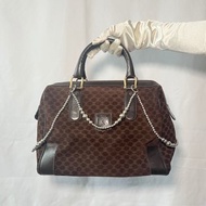 Celine啡色中古波士頓醫生包手提手挽袋 送銀色吊飾 日本Vintage