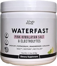 Simply Primal WATERFAST Keto Electrolyte Powder for Fasting - Lemon Lime Flavor | Pink Himalayan Sal