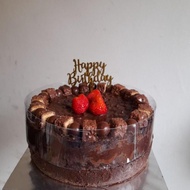 BIRTHDAY CAKE FUDGY BROWNIES / KUE ULANG TAHUN (D=20CM, T=8CM) BY