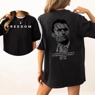 Freedom Charlie Kirk Tribute T-Shirt – Minimalist Front with Memorial Graphic Back – Oversized Unise
