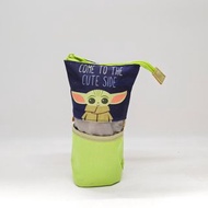 美國 DISNEY STAR WARS Baby Yoda 古古 黑綠色尼龍布 直身 筆袋