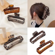 SUP Square Jaw Hair Clip Long Hair Solution Matte Finish Leopard Barrettes