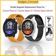 Strap For Coros Apex 2 , Coros Pace 2 , Coros Apex 42mm Magnetic Buckle Styles Silicone Strap