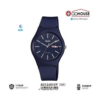 Q&Q QQ QNQ DAYDATE DISPLAY A212 A212J A212J012 A212J012Y ANALOG WATCH RUBBER BAND MEN'S WOMEN'S WATC