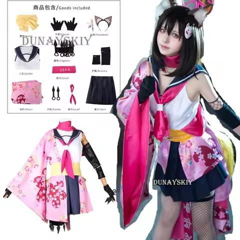 Game Blue Archive Kuda Izuna Cosplay Costume Cute Printed Kimono Uniforms Activity Party Role Play C