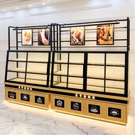 Iron bakery cabinet cake display cabinet cake model cabinet bread shelf middle island cabinet glass display cabinet side