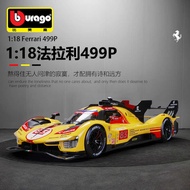 Bimei Gao 1: 18 Ferrari 499P Le Mang Simulation Car Model Alloy Car Model Toy Male Vehicle Models & 