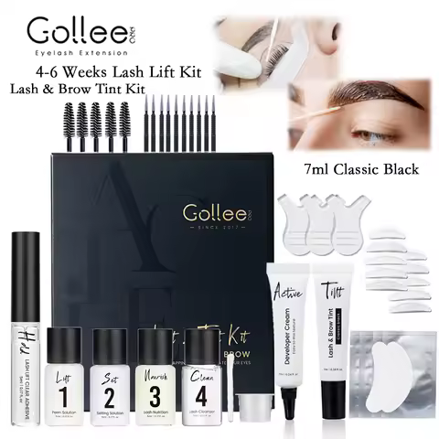 Gollee Eyelash Lifting Perm kit Natural Lashes Enhancer Long Lasting 4-6 weeks Black Lash Brow Tinti