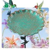 [Kesoto] Garden Metal Bird Bath Ornament Weather Resistant Bird Feeder Bath Bird Bath for Yard Backy