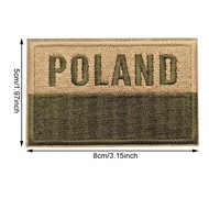 Poland Country Flag Emblem Embroidered Patch Hook &Loop Tactical Military Morale Badge DIY For Backp
