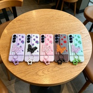 Butterfly Pendant Jelly Texture Translucent frosted Case For Samsung S23 S24 S25 FE M05 M07 M14 M17 