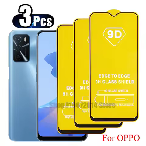 3PCS 9D Tempered Glass For OPPO A54S A53S A55S A56 A76 A95 A92S Screen Protector For OPPO K10 K9 Pro
