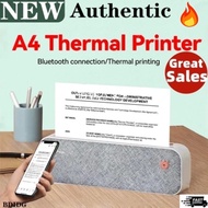 🇸🇬【Genuine sale】Ready Stock NEW Printer Portable A4 Paper Printer A4 Printer Mini Inkless Thermal Pr
