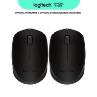 [2 Units] Logitech B170 Wireless Mouse, USB Nano Receiver, Optical Tracking, Ambidextrous, Black(910