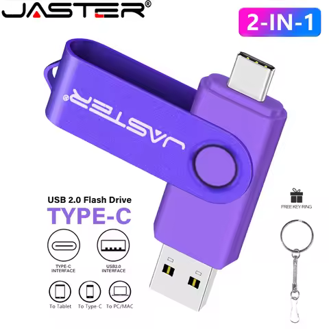 TYPE-C USB Flash Drive 64GB 2 in 1 Real Capacity Pen Drive 32GB Gift Keychain Memory Stick Business 