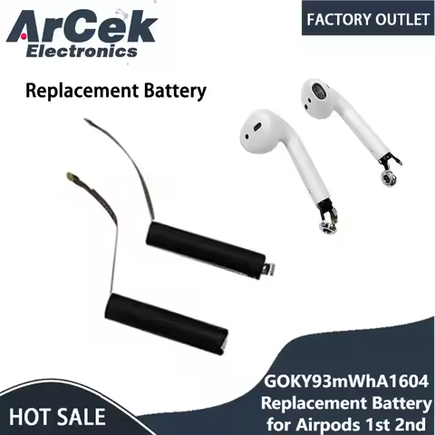 GOKY93mWhA1604 25mAh Replacement Battery for Airpods 1st 2nd A1604 A1523 A1722 A2032 A2031 For Air P